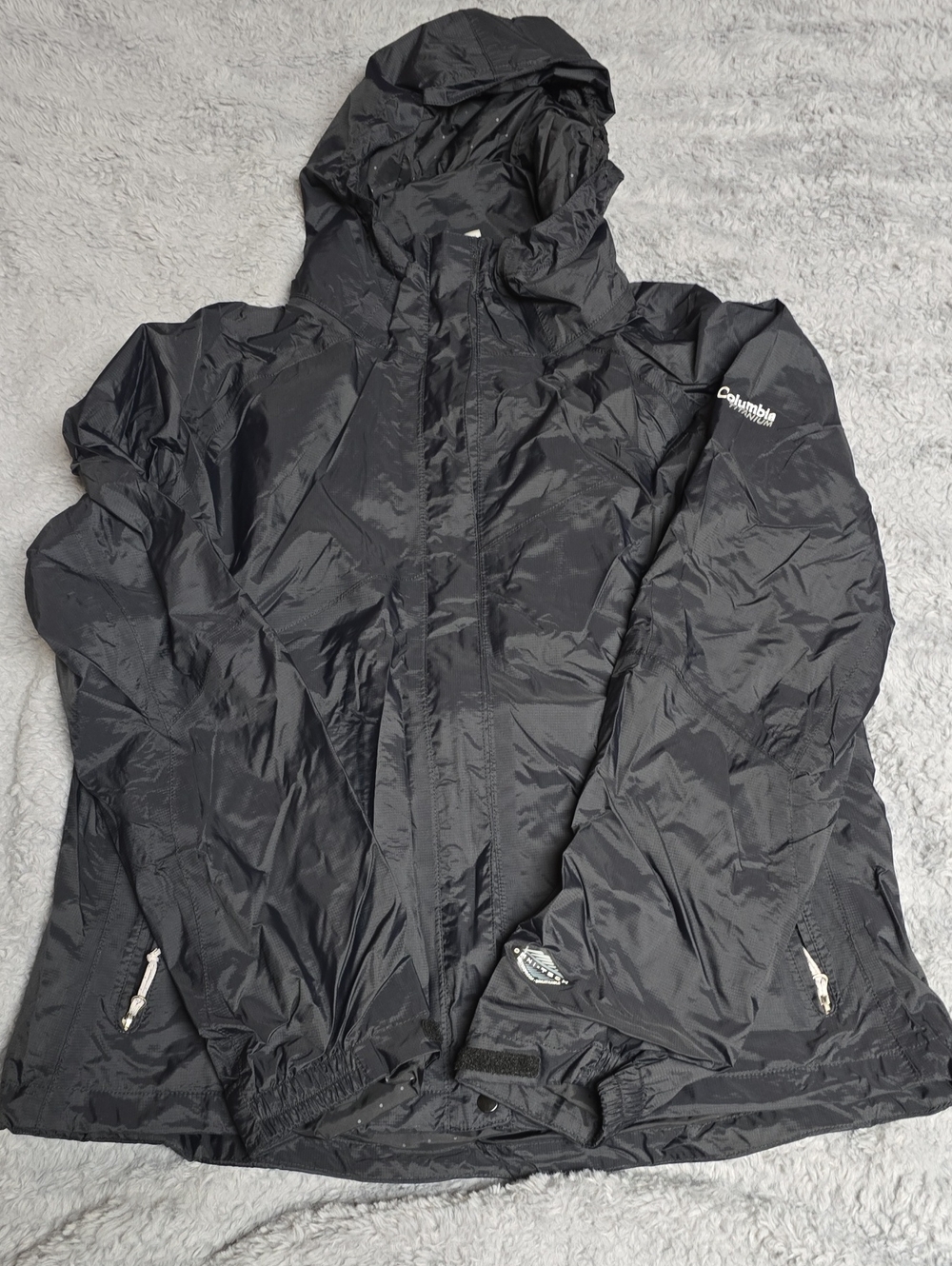 Columbia Black Hooded Rain Jacket